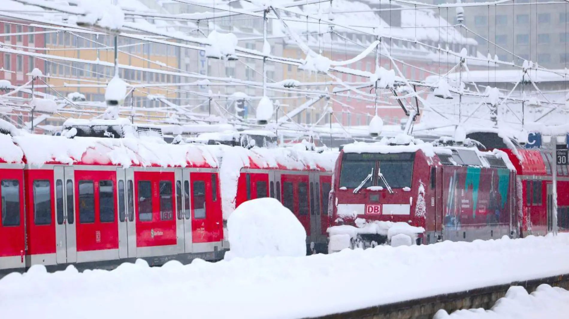 Trenes detenidos por nevada en el sur de Alemania